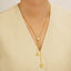 Collier cravate PASSION doré Cœur et Trèfle