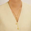 Collier cravate PASSION doré Cœur et Trèfle