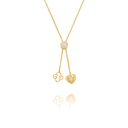 Collier cravate PASSION doré Cœur et Trèfle