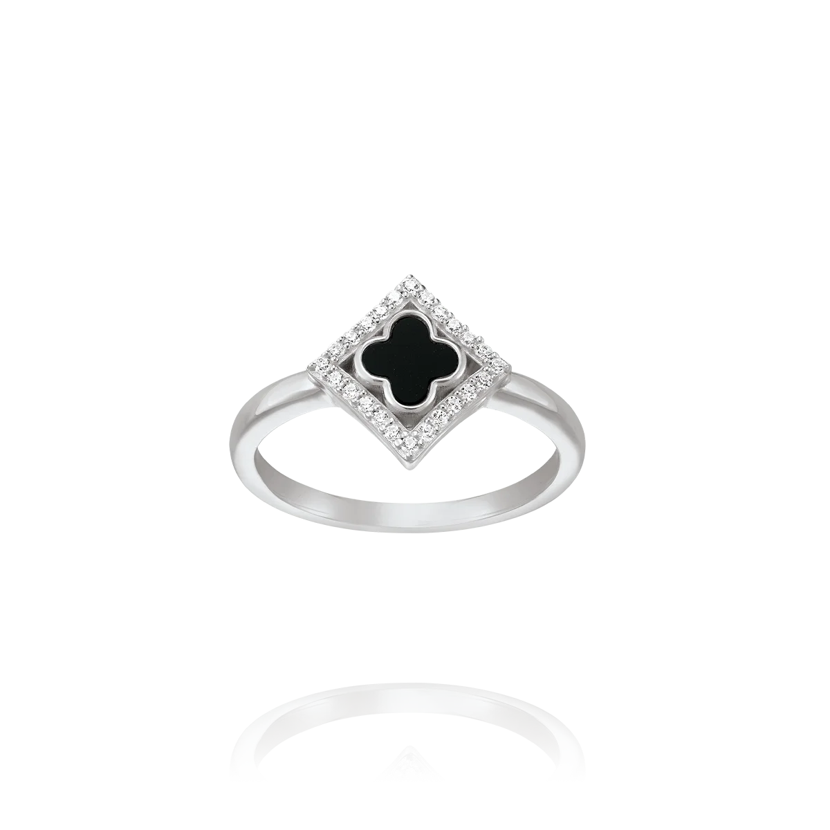 Bague Fleur Trèfle En Argent 925 Sertie De Zircons - Taille 58 - Neuf Avec étiquettes
