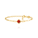 Bracelet Trèfle Agate Rouge LÉGENDE