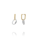 Boucles d’oreilles STYLES – Maillons élégants en Argent Bicolore