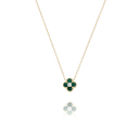 Collier trèfle LÉGENDE en Argent Doré & Malachite
