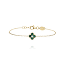 Bracelet trèfle LÉGENDE en Argent Doré & Malachite