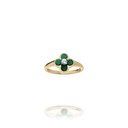 Bague trèfle LÉGENDE en Argent Doré & Malachite