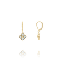 Boucles d'oreilles trèfle LÉGENDE en Argent Doré & Nacre