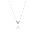 Collier Fleur en Argent & Oxyde de Zirconium Vert