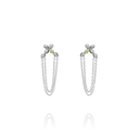 Boucles d'oreilles Fleur PASSION en Argent & Oxyde de Zirconium Vert