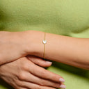 Bracelet PASSION – Cœur-cadenas en Argent Doré et Nacre