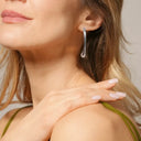 Boucles d’oreilles FORMES – Goutte en Argent Rhodié