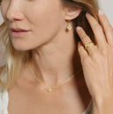 Boucles d'oreilles trèfle LÉGENDE en Argent Doré & Nacre porté