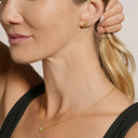 Boucles d'oreilles Fleur en Argent Doré & Oxyde de Zirconium porté